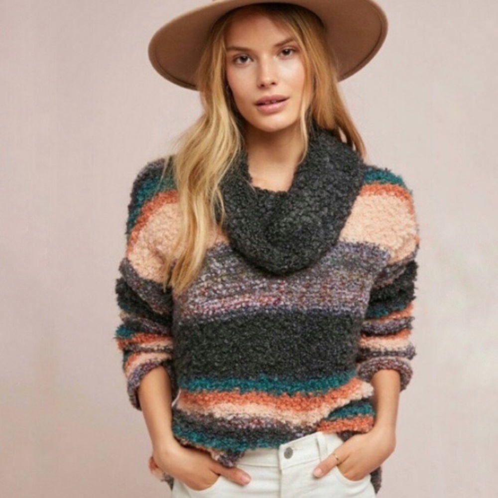 Anthropologie Murray Chunky Boucle Knit Sweater by Moth